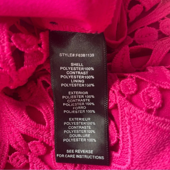 Adelyn Rae Pink Cutout Lace Romper hot pink 22160 - Picture 7 of 9